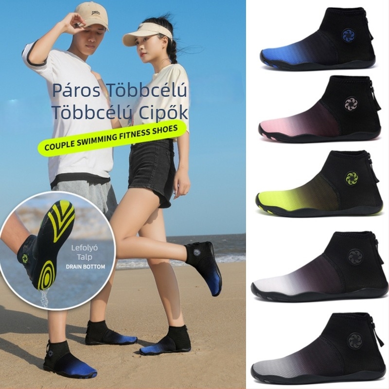 Kültéri túracipő — légáteresztő hálós felsőrész, középmagas szár, természetes gumitalp