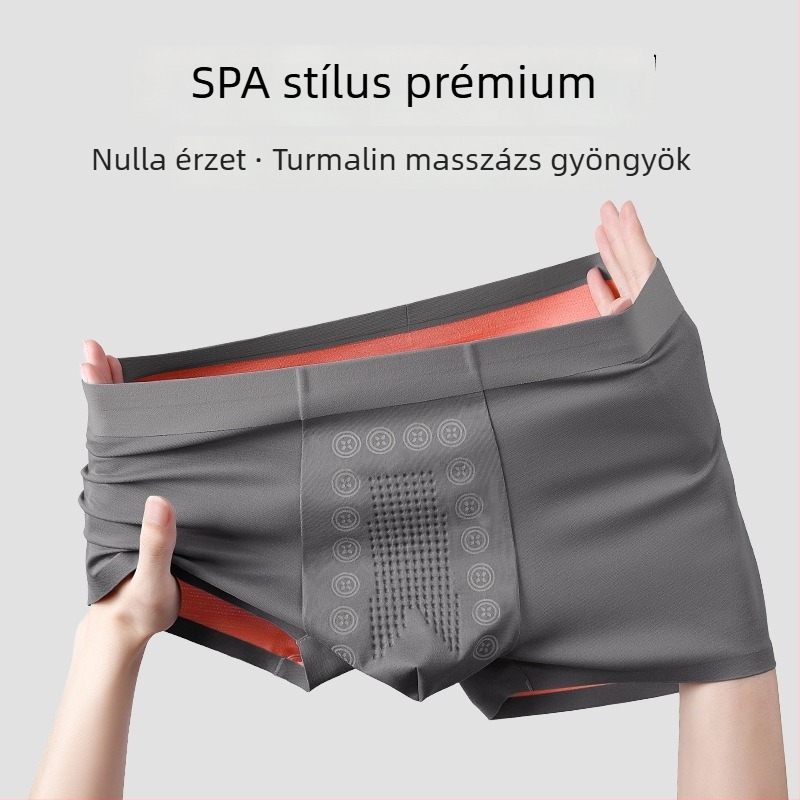 100S Modal férfi középmagas derekú, varrat nélküli, lélegző, antibakteriális boxer briefek negatív ionokkal