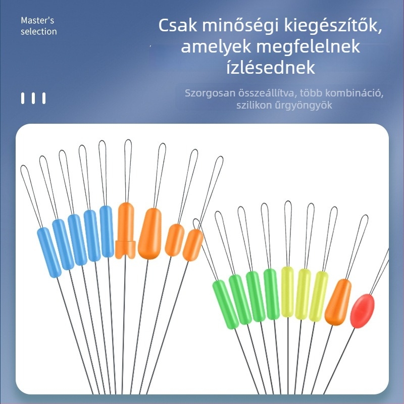 Szilikon úszóüléses horgász készlet, fő damillal és kis kiegészítőkkel