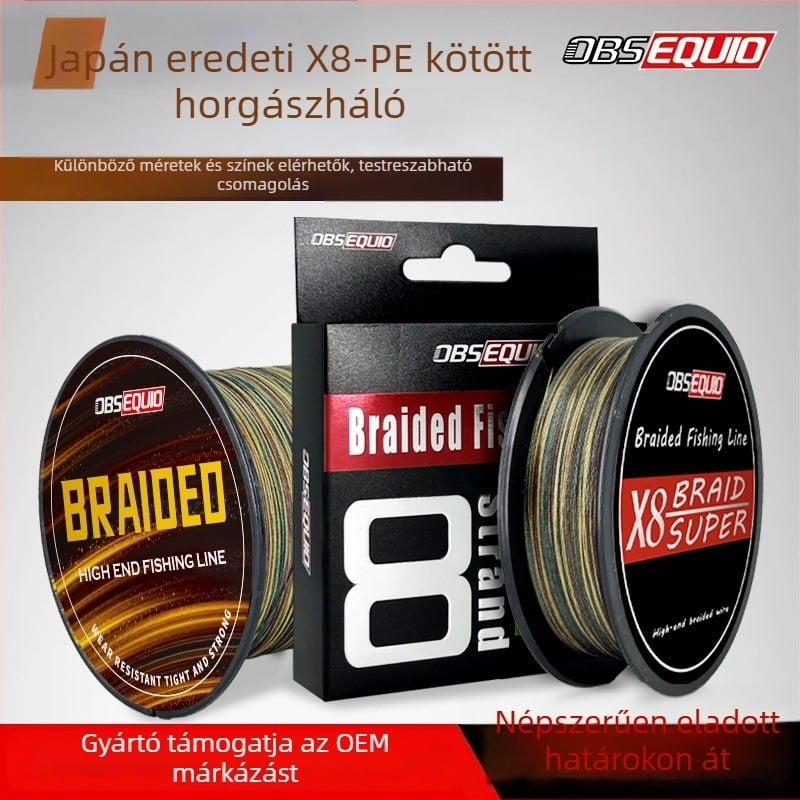 Horgász fő vonal — 8-szálas PE vonal, OBSEQUIO, 10–100 lb, tengeri horgászat