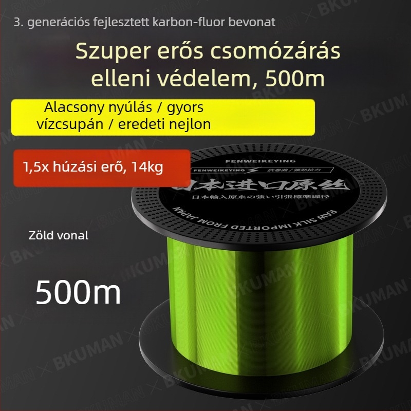 BKUMAN Nylon fő zsinór a halászathoz, 500 m, szakítószilárdság 1–30 kg, kopásálló