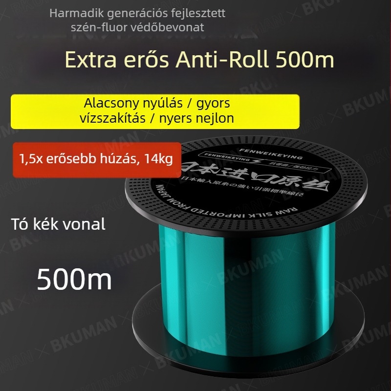 BKUMAN Nylon fő zsinór a halászathoz, 500 m, szakítószilárdság 1–30 kg, kopásálló