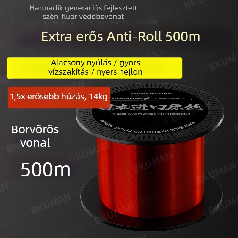 BKUMAN Nylon fő zsinór a halászathoz, 500 m, szakítószilárdság 1–30 kg, kopásálló