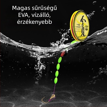 Hetescsillagos úszó karászhoz egyetlen horoggal – nagy érzékenység; anyag: nylon zsinór; horgászhely: folyó, tó, tározó