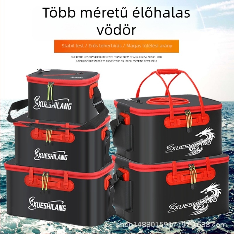 Eva halas tartály élőhalak számára - oxigénnel, egydarabos kialakítás, összecsukható, 500 g