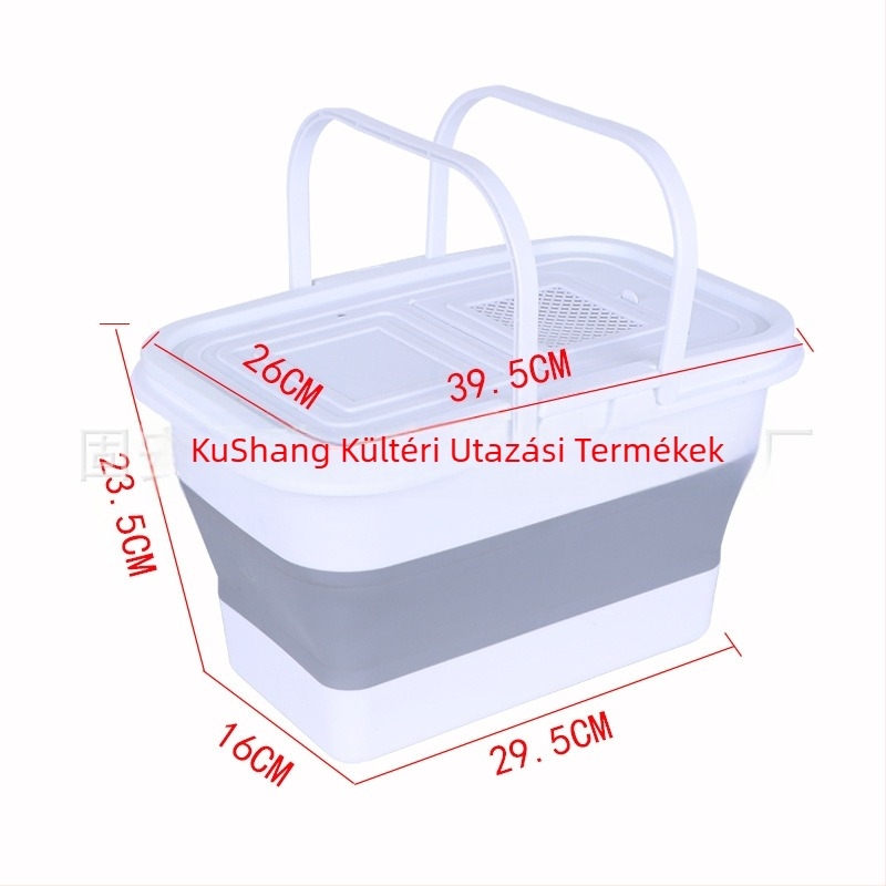Kushang Összecsukható halas vödör – Szilikon + PP, Eredet: Kína