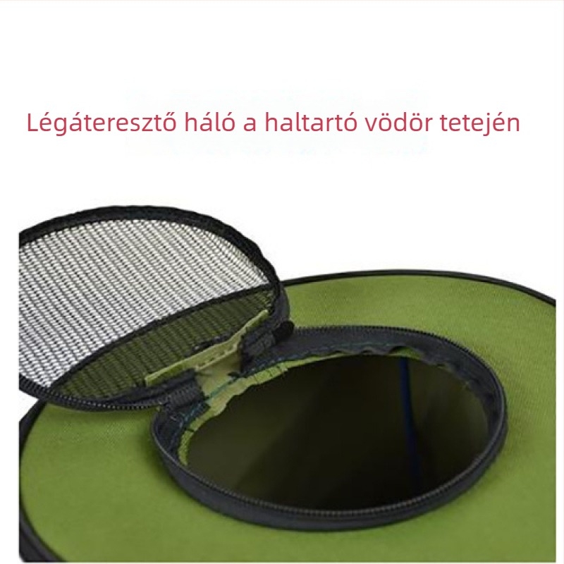 Fedéllel ellátott horgász vödör, összecsukható víztartály, hordozható élőhalas vödör, horgászfelszerelés doboz vászon Changzhen
