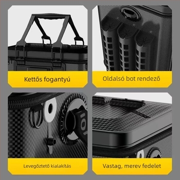 Élőhalas kanna ülőhellyel, szélesített merev tető, vastag EVA, hordozható, egyetlenöntéses kivitelezésű, nagy kapacitású