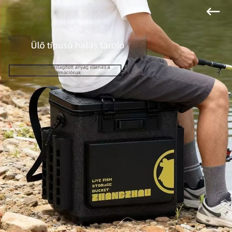 Élőhalas kanna ülőhellyel, szélesített merev tető, vastag EVA, hordozható, egyetlenöntéses kivitelezésű, nagy kapacitású