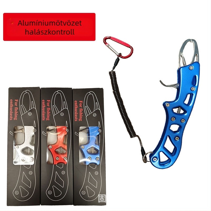 Forever good alumíniumötvözetű horgászcsipesz beépített mérleggel, hajtogatható műcsali csipeszek készlet