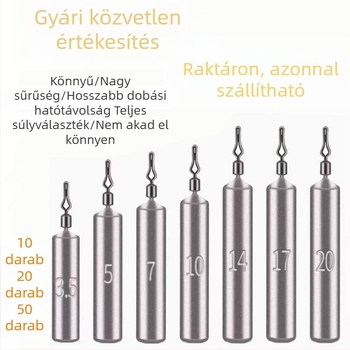 Jigging készlet hengeres, hosszú súlyokkal kite horgászathoz — gyors összeszerelés és szétszerelés