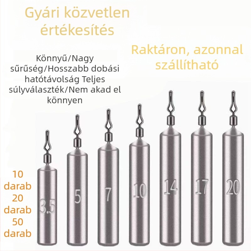 Jigging készlet hengeres, hosszú súlyokkal kite horgászathoz — gyors összeszerelés és szétszerelés