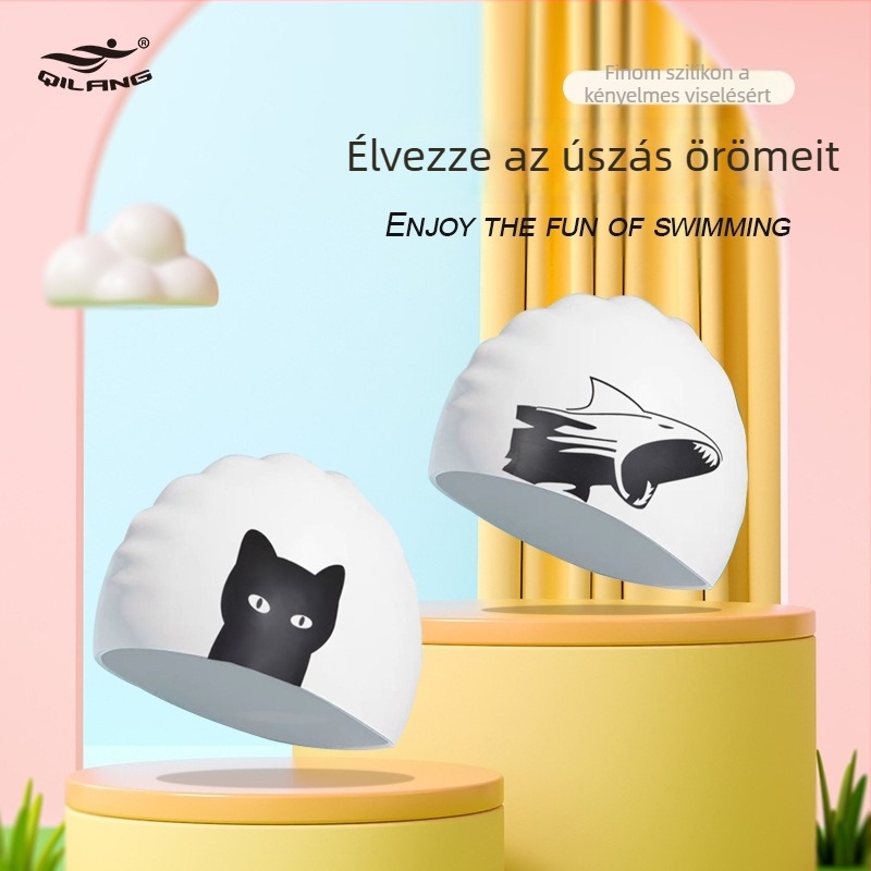 Baiya szilikon úszósapka felnőtteknek – állat mintás, vízálló, rugalmas, alkalmas úszásra és vízisportokra