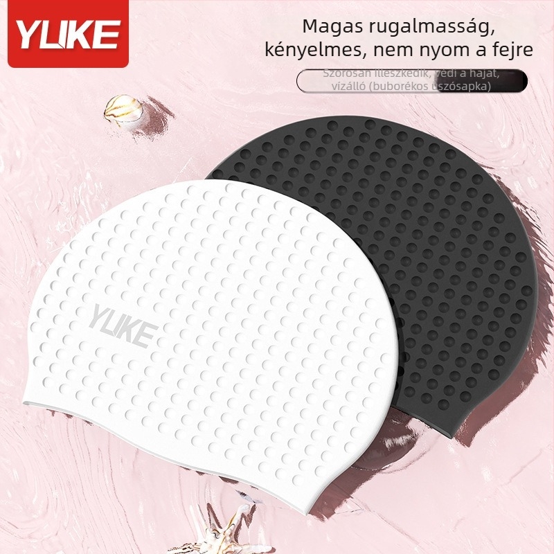 Yuke szilikon úszó sapka felnőtteknek – fülvédő, hosszú hajú kompatibilitás, úszáshoz és vízi sportokhoz