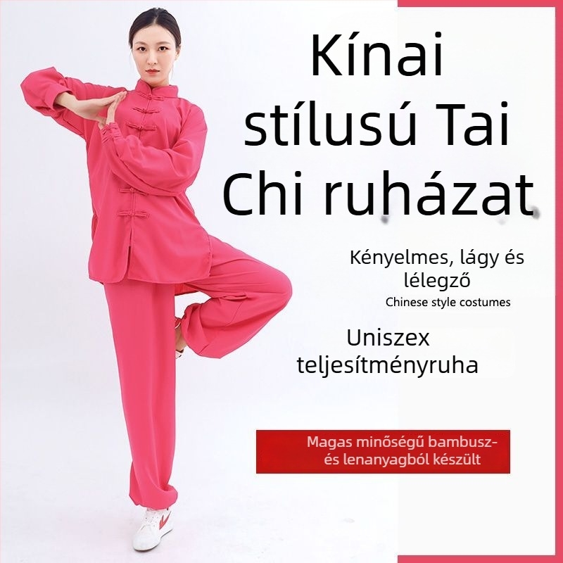 Tai Chi ruha, kordbársony anyag, len összetevővel, fiúk számára, gyerekeknek, minta: Más