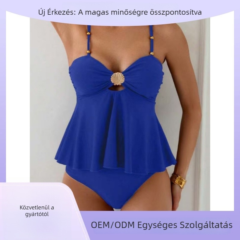 Két részes női fürdőruha párnázott felsőrésszel, merevítő nélkül, poliészter anyagú, spandex bélésű, úszáshoz