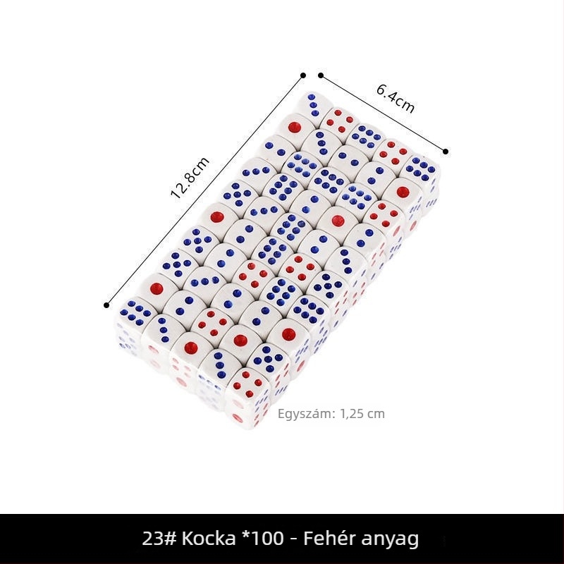Dobókocka pohár készlet szitával, 1 mm chip specifikáció