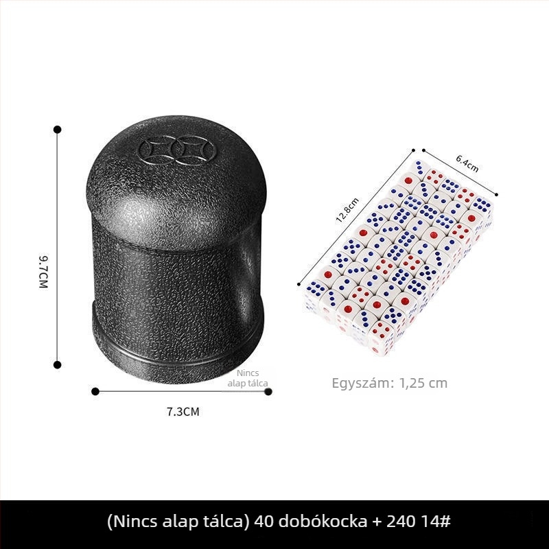 Dobókocka pohár készlet szitával, 1 mm chip specifikáció