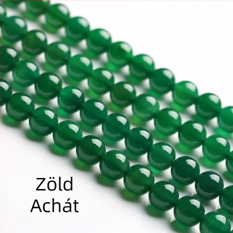 Fehér achát gyöngyök – félkész gyöngyök DIY karkötőkhöz