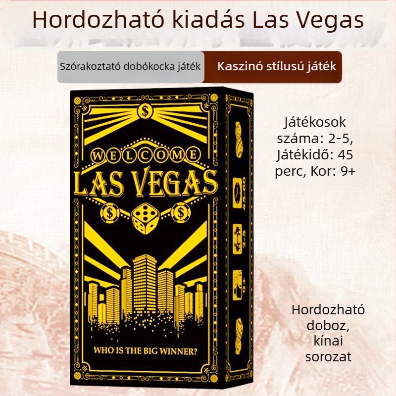 Las Vegas parti stratégiai társasjáték-kártyák – 20 éves jubileumi bővítés, anyag: kínai papír