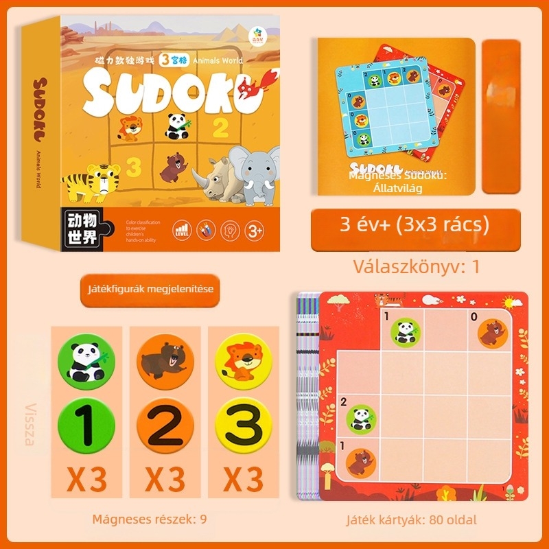Mágneses Sudoku játék Baiwenxuan 4–6 éveseknek, puzzle és intellektuális fejlődés