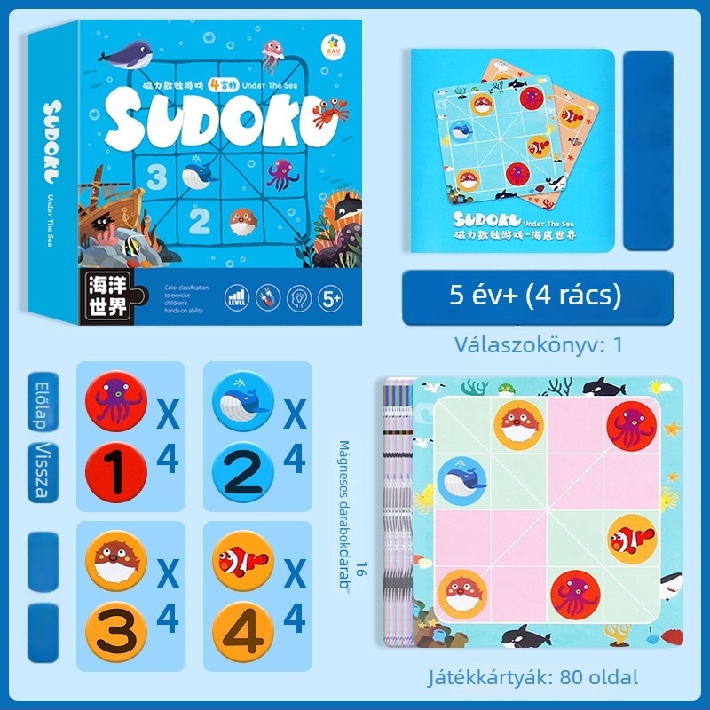Mágneses Sudoku játék Baiwenxuan 4–6 éveseknek, puzzle és intellektuális fejlődés