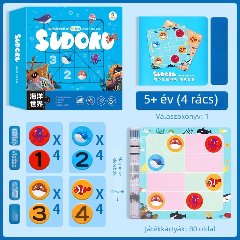 Mágneses Sudoku játék Baiwenxuan 4–6 éveseknek, puzzle és intellektuális fejlődés