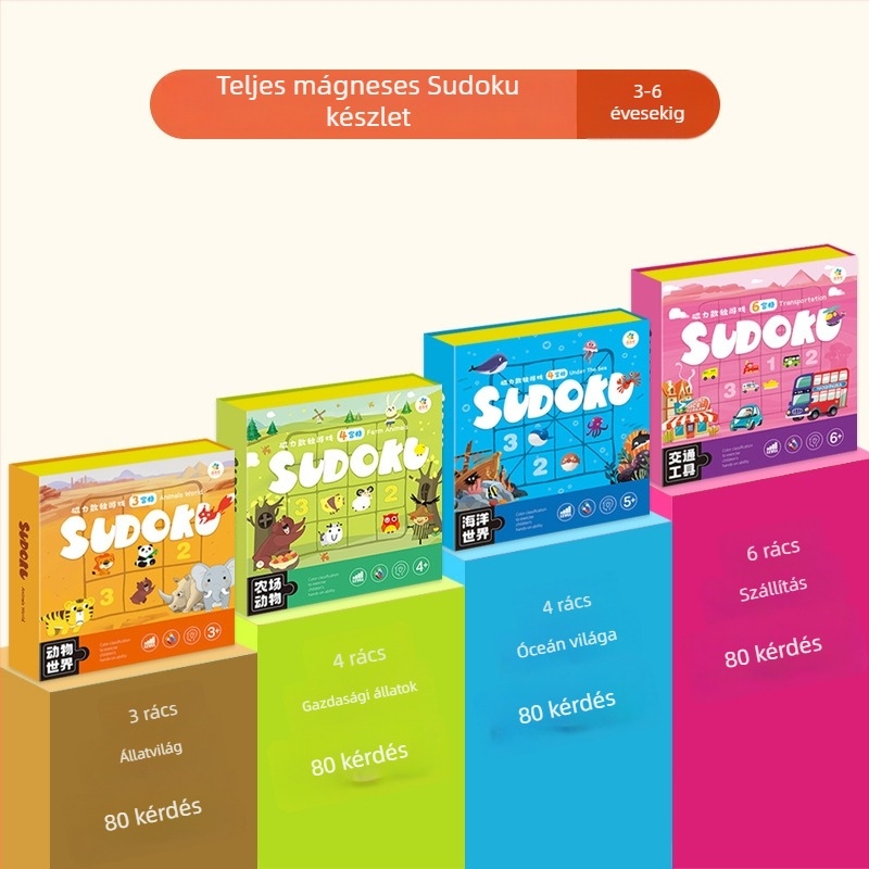 Mágneses Sudoku játék Baiwenxuan 4–6 éveseknek, puzzle és intellektuális fejlődés