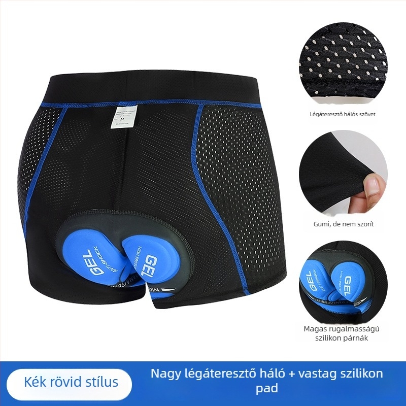 Hegyi kerékpáros rövidnadrág szilikonos párnázással, nedvességelvezető, légáteresztő, spandex anyagból, uniszex, nyárra
