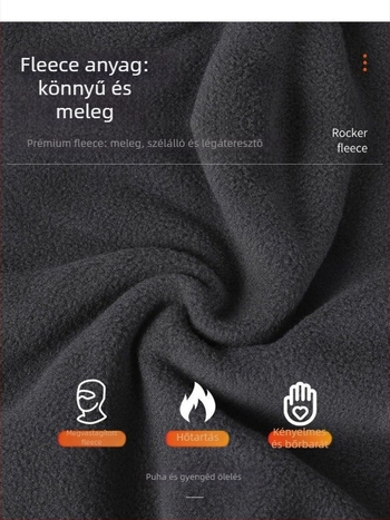 Jusuo kerékpáros maszk fleece-bélés HeatTech kapucnival, szélálló és meleg, egybe nyakvédő, poliészter
