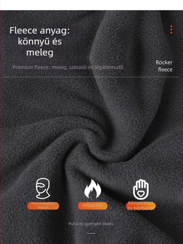 Jusuo kerékpáros maszk fleece-bélés HeatTech kapucnival, szélálló és meleg, egybe nyakvédő, poliészter