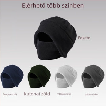 Fleece-ből készült kerékpáros maszk, szélálló és hidegálló, integrált maszkos sapka fülvédővel, uniszex