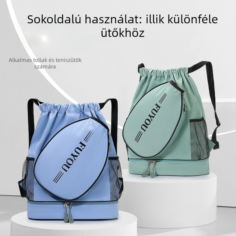 Uniszex nylon sporttáska hátizsák, légáteresztő, légpárnás vállpántokkal, ideális tollaslabdához és teniszhez
