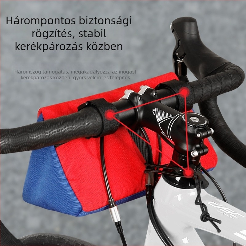 Vízálló háromszög alakú kerékpár táska – 2L kapacitás, poliészter, wolfilist