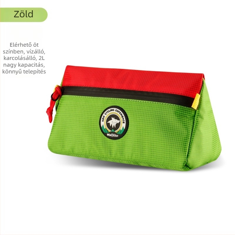 Vízálló háromszög alakú kerékpár táska – 2L kapacitás, poliészter, wolfilist