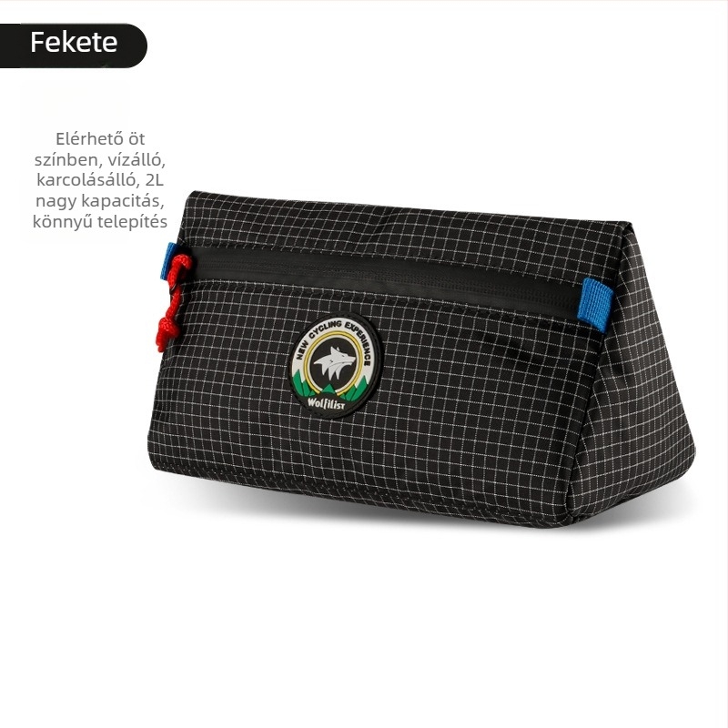 Vízálló háromszög alakú kerékpár táska – 2L kapacitás, poliészter, wolfilist