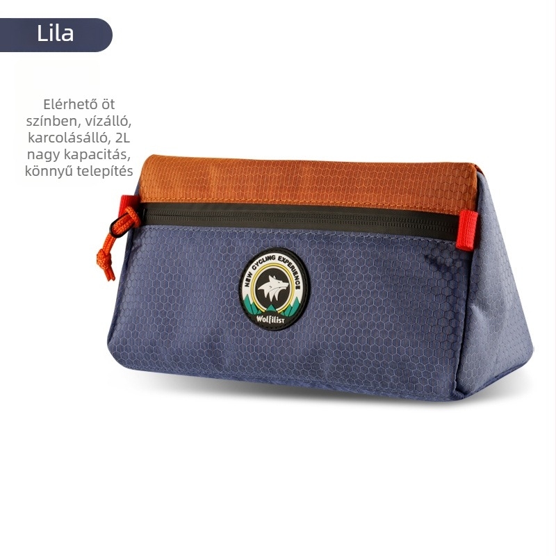 Vízálló háromszög alakú kerékpár táska – 2L kapacitás, poliészter, wolfilist