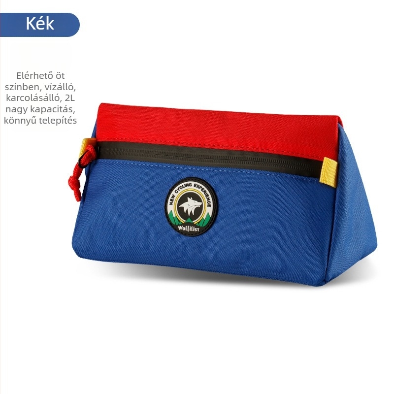 Vízálló háromszög alakú kerékpár táska – 2L kapacitás, poliészter, wolfilist