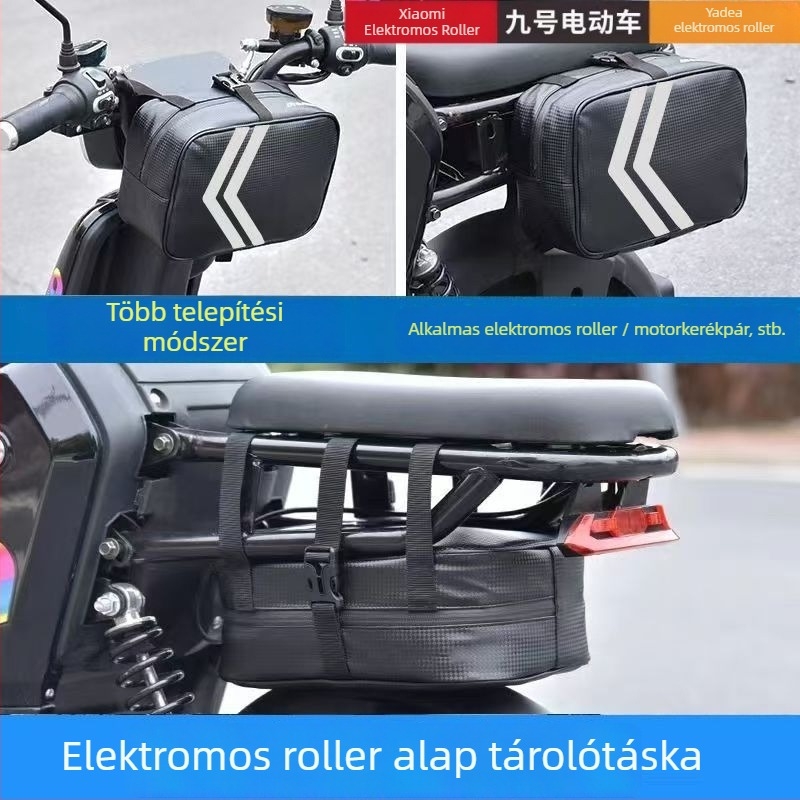 E-kerékpár oldaltáska, hátsó akasztós rekesz, univerzális, nagy kapacitású