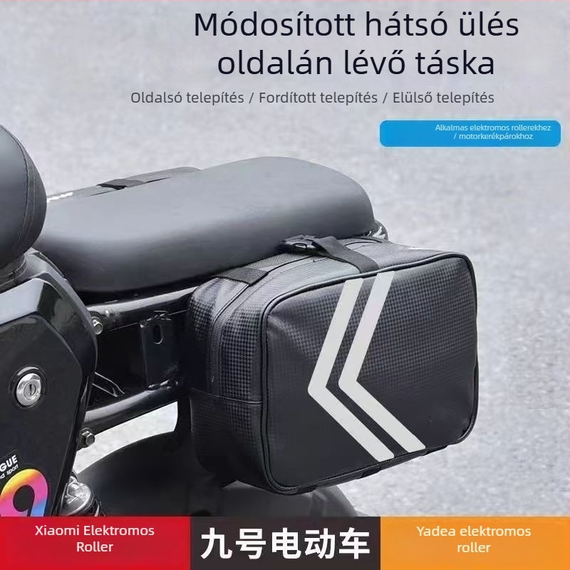 E-kerékpár oldaltáska, hátsó akasztós rekesz, univerzális, nagy kapacitású