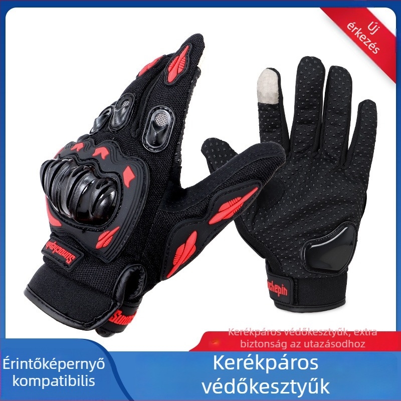 Nylon kerékpáros kesztyűk, uniszex, hosszú mandzsettával, vékony, ideális ingázáshoz és kerékpározáshoz