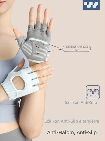 Félujjas kerékpáros kesztyűk, bőr, Sway, felnőtteknek, uniszex (fitnesz és kerékpározás)