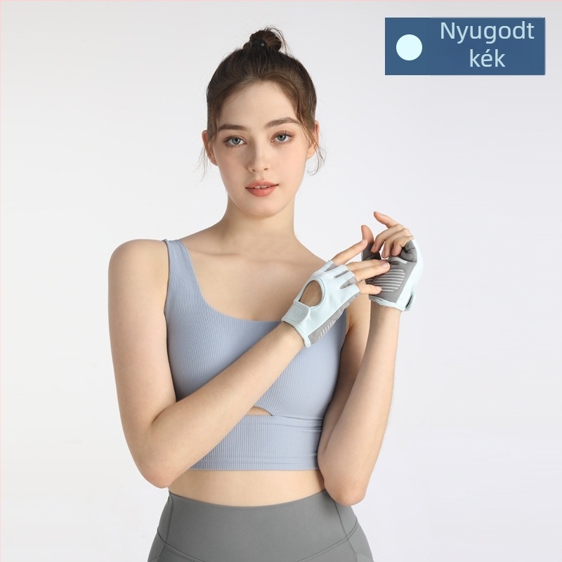 Félujjas kerékpáros kesztyűk, bőr, Sway, felnőtteknek, uniszex (fitnesz és kerékpározás)