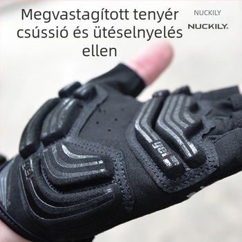 NUCKILY Fél ujjú kerékpáros kesztyű, vastag tenyérpad, csúszásmentes, ütéscsillapító, Nylon anyag