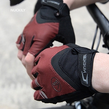 NUCKILY Fél ujjú kerékpáros kesztyű, vastag tenyérpad, csúszásmentes, ütéscsillapító, Nylon anyag