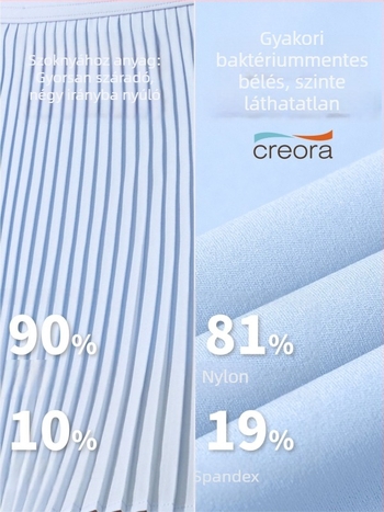 Női sportos plisírozott rövidszoknya, magas derekú, beépített anti-expozíciós rövidnadrág, poliészter, antibakteriális bélés 5A