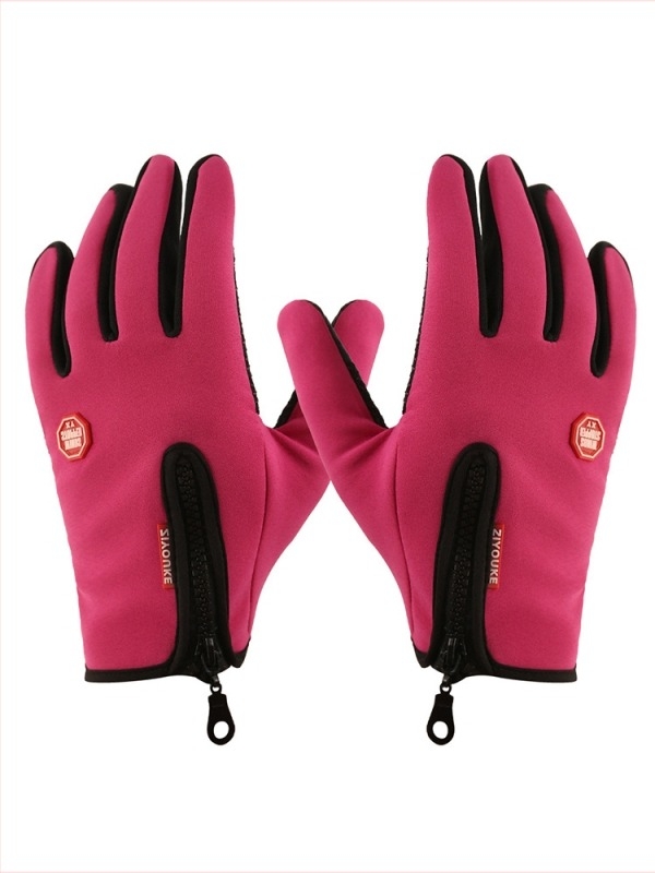 Téli érintőképernyős kesztyű kerékpározáshoz és síeléshez, polár fleece béléssel, szélálló, csúszásmentes fogás