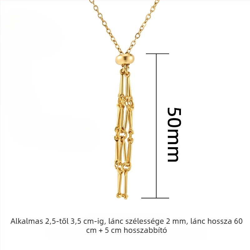 Rozsdamentes acél nyaklánc titán-acél medállal, geometriai hálós mintázat, kézzel készített lánccal, hossz 51-60 cm