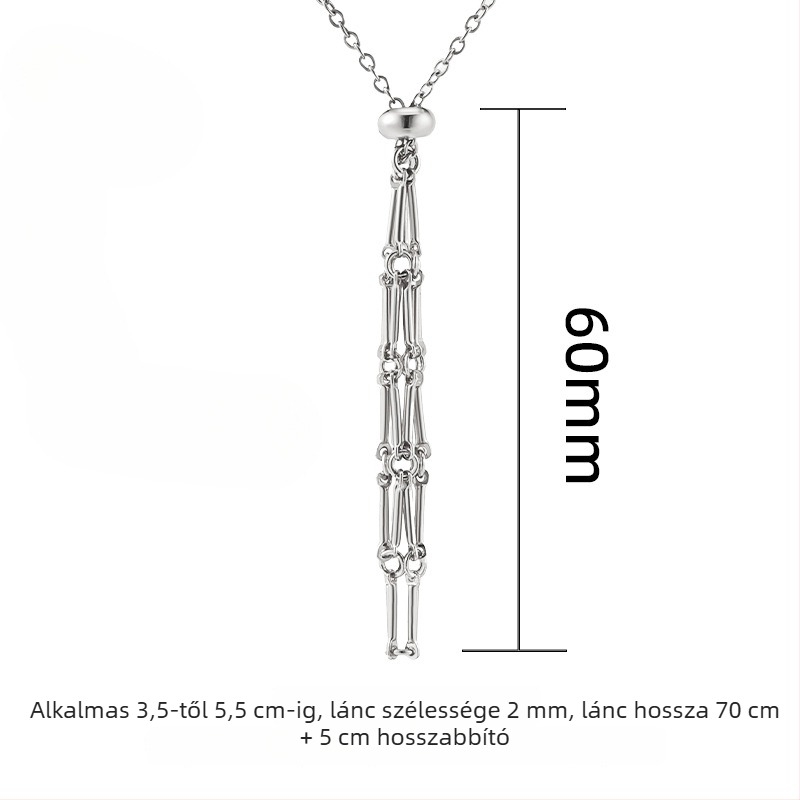 Rozsdamentes acél nyaklánc titán-acél medállal, geometriai hálós mintázat, kézzel készített lánccal, hossz 51-60 cm