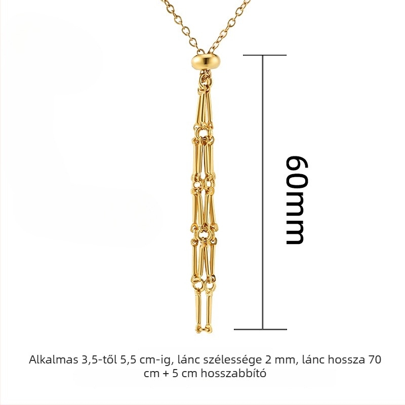Rozsdamentes acél nyaklánc titán-acél medállal, geometriai hálós mintázat, kézzel készített lánccal, hossz 51-60 cm